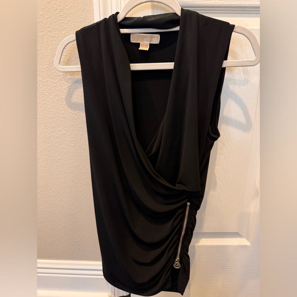 Michael Kors black zip top